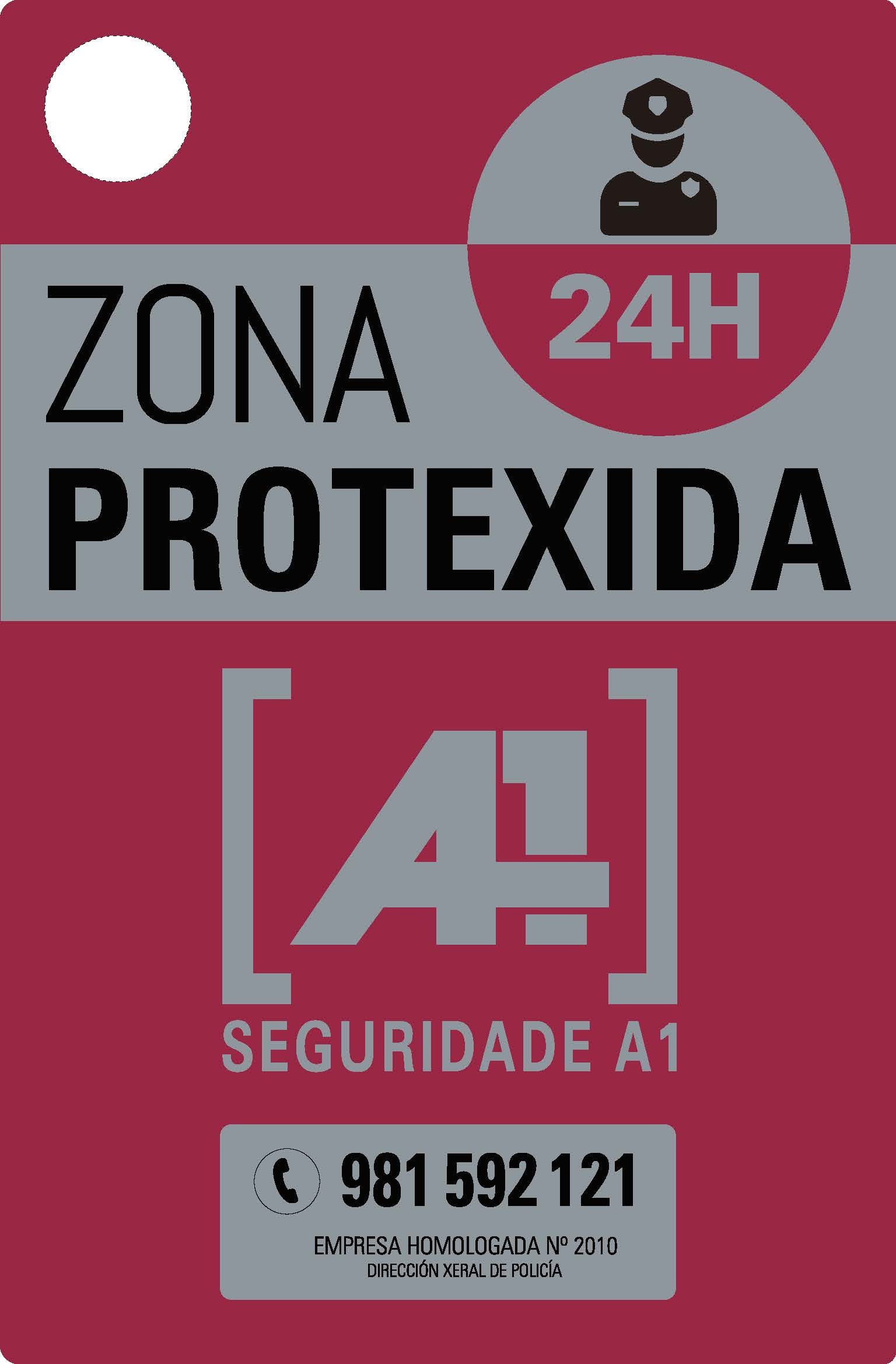 Placa de empresa de alarmas
